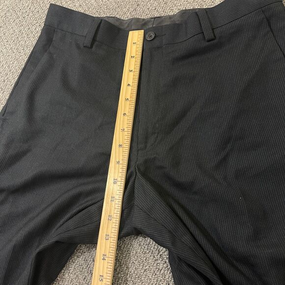Kenneth Cole Reaction Dress Pants Mens Size 32x30 Gray Striped Grey Black - Picture 2 of 12